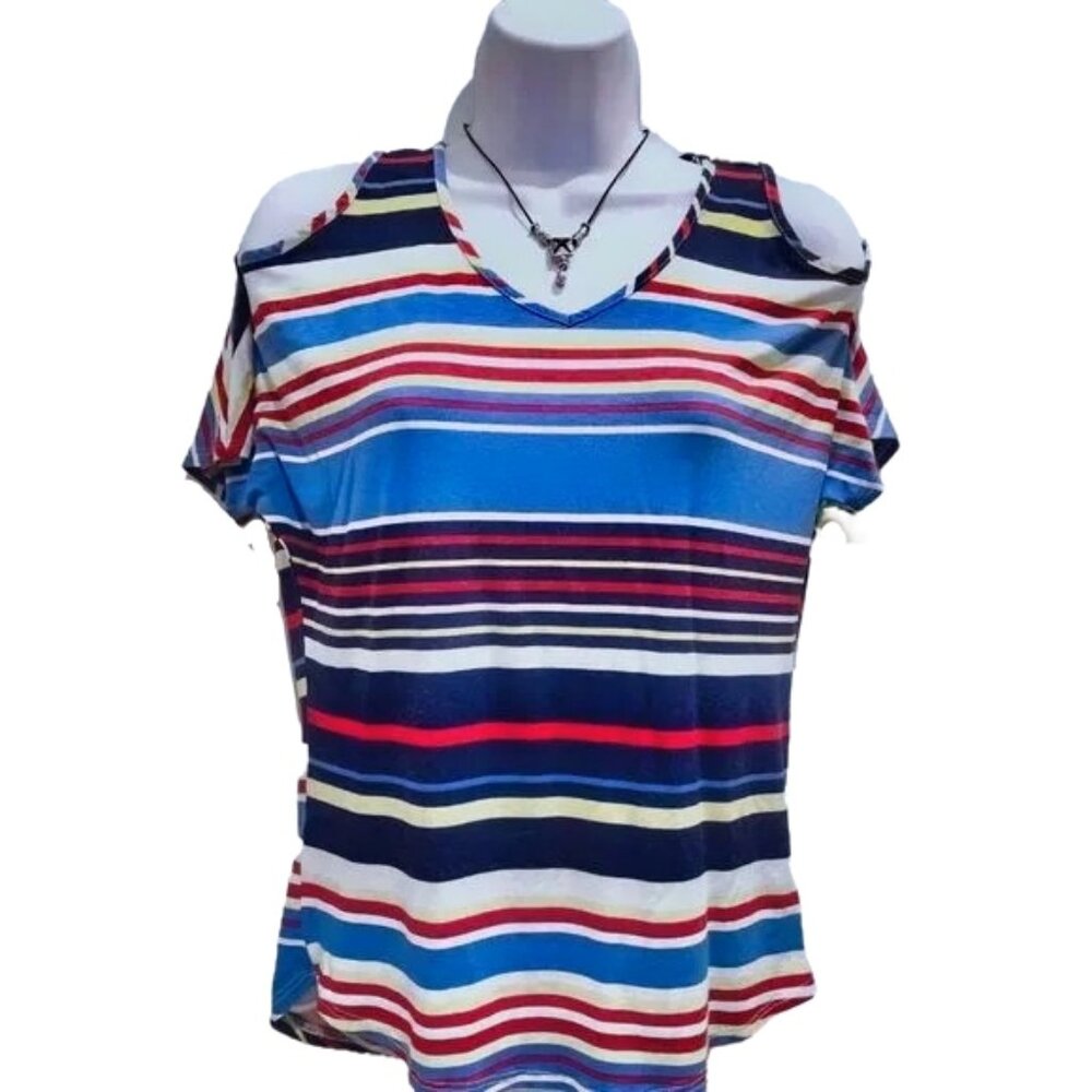 Cha Cha Vente Cold Shoulder Top, Sz Small, EUC